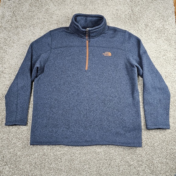 The North Face Other - The North Face Mens XXL Pullover 1/4 Zip Sweatshirt Fleece Blue Orange
